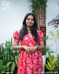 Red Floral Cotton Maxi Dress