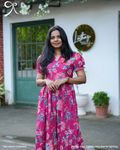 Pink Floral Cotton Maxi Dress