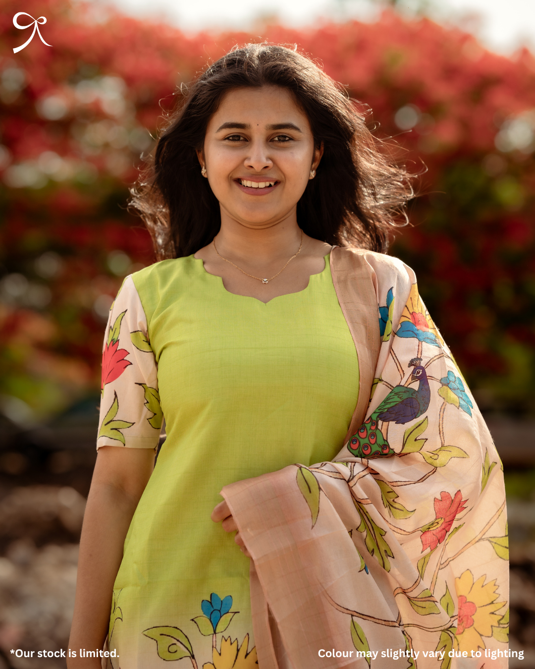 Pretty Vibrant Green Kolam Silk Pichwai Printed 3-Piece Salwar Suit Set