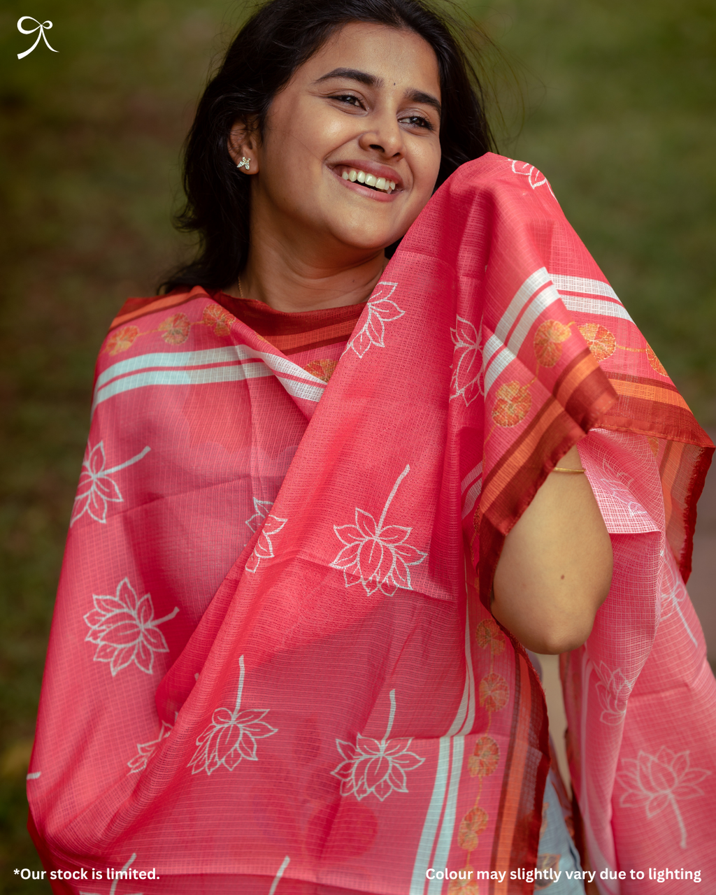 Sky Blue & Pink Kota Cotton Floral Printed 3 Piece Salwar Suit Set