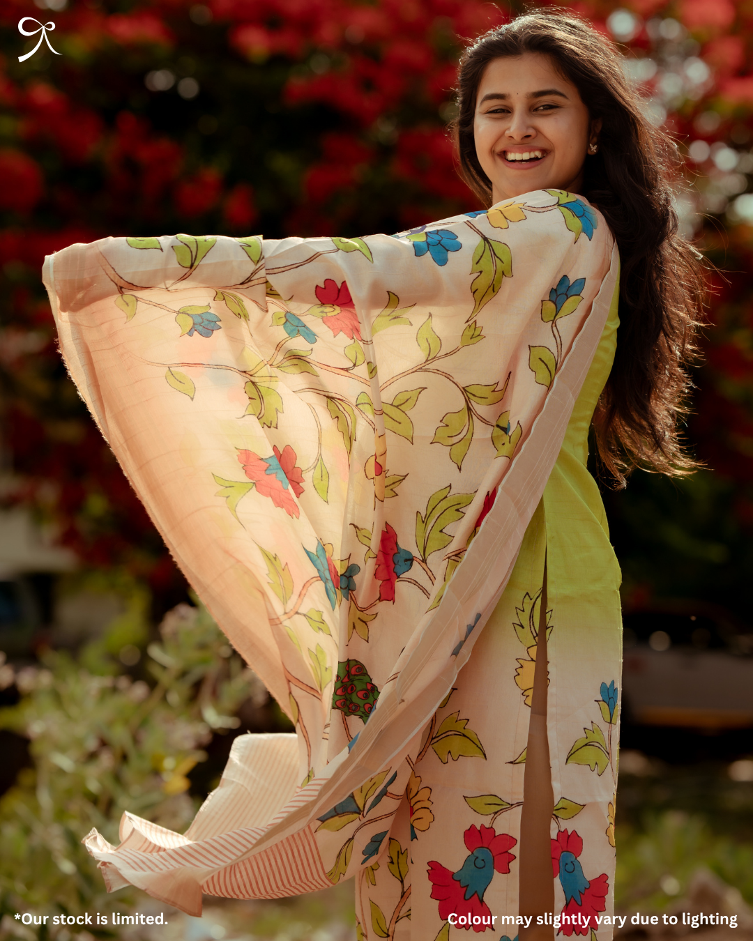 Pretty Vibrant Green Kolam Silk Pichwai Printed 3-Piece Salwar Suit Set