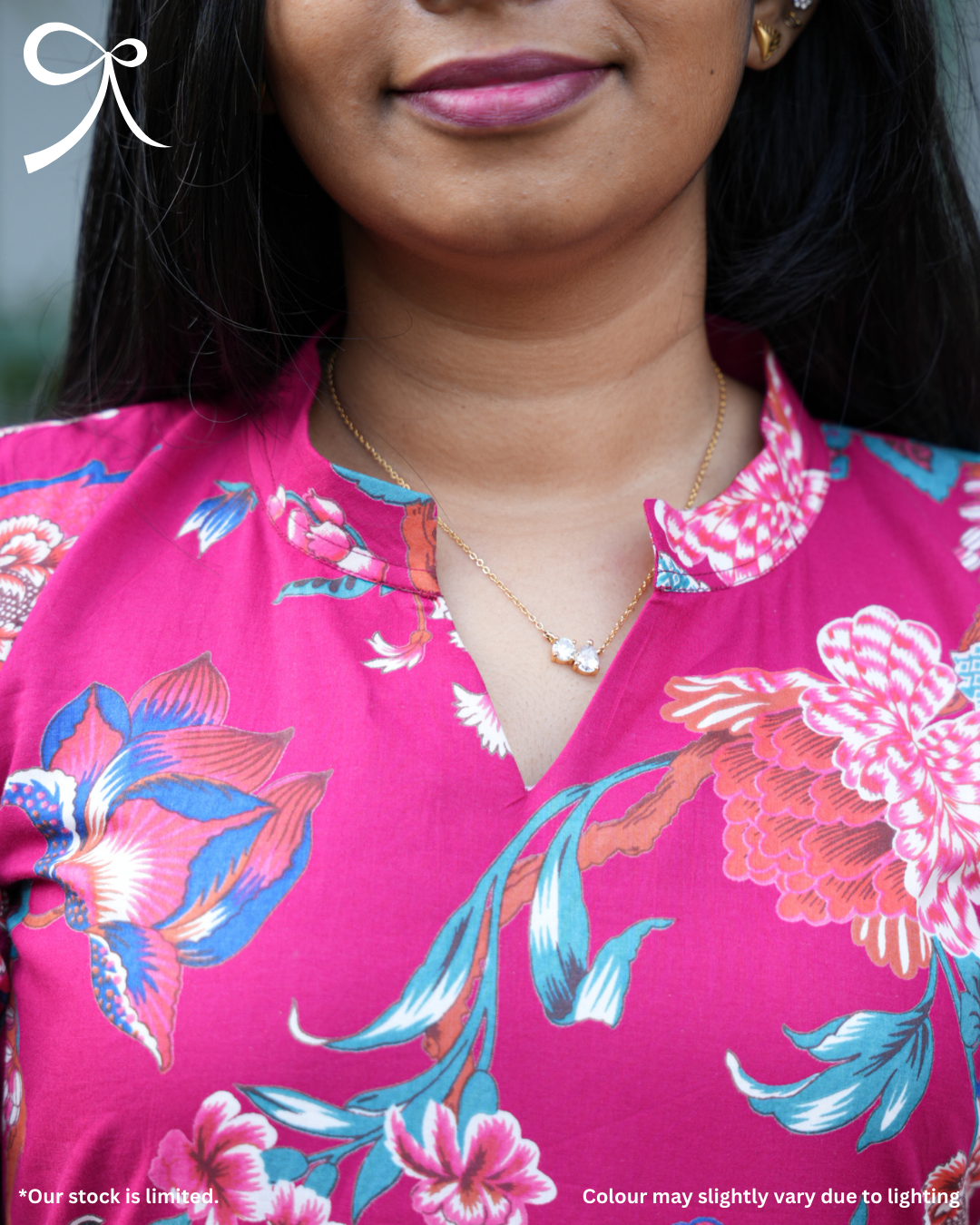 Pink Floral Cotton Maxi Dress