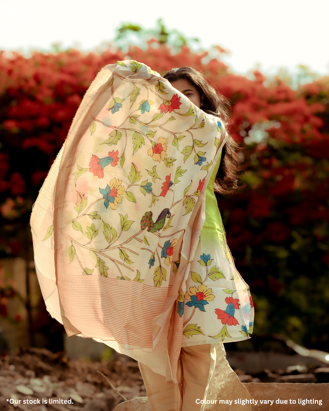 Pretty Vibrant Green Kolam Silk Pichwai Printed 3-Piece Salwar Suit Set