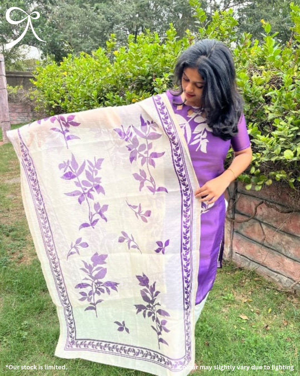 Violet Linen Muslin Printed 3-Piece Salwar Suit